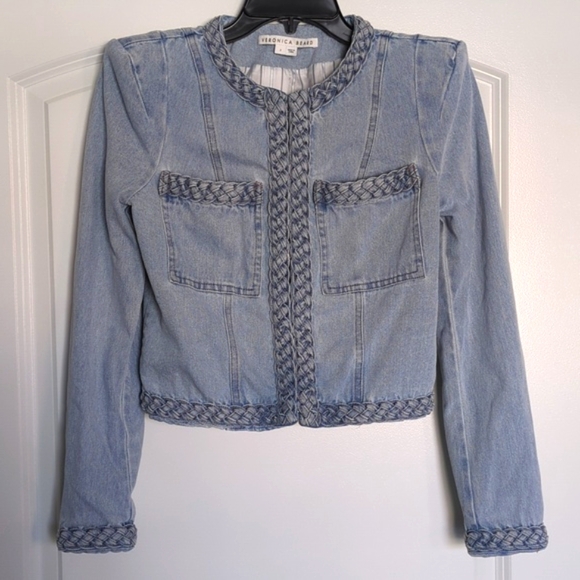 Veronica Beard Arrowe Cropped Denim Jacket - Picture 2 of 6
